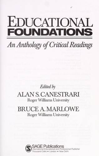 Copertina di Educational foundations