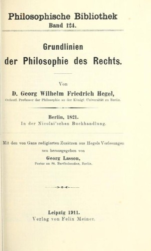 Copertina di Grundlinien der Philosophie des Rechts