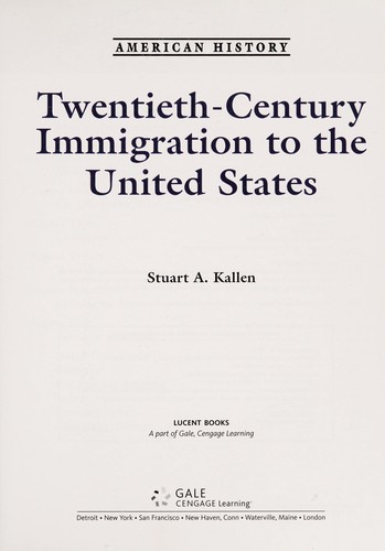 Copertina di Twentieth century immigration to the United States