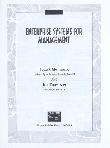 Copertina di Enterprise systems for management