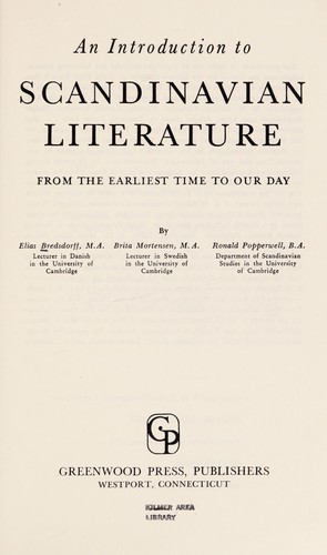 Copertina di An introduction to Scandinavian literature, from the earliest time to our day