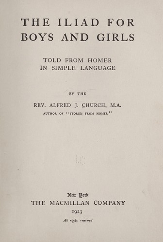 Copertina di The children's Iliad