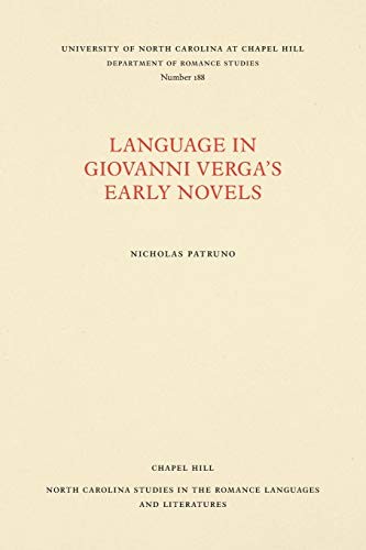 Copertina di Language in Giovanni Verga's early novels