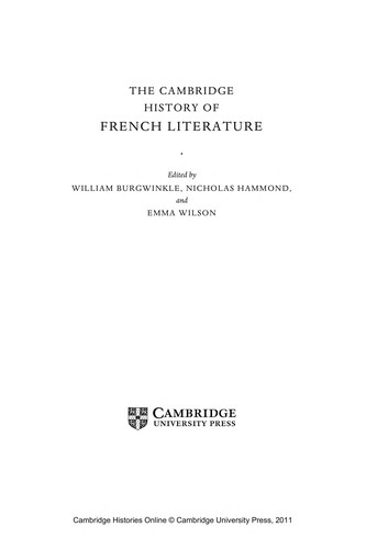 Copertina di The Cambridge history of French literature