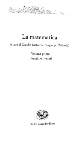 Copertina di La matematica