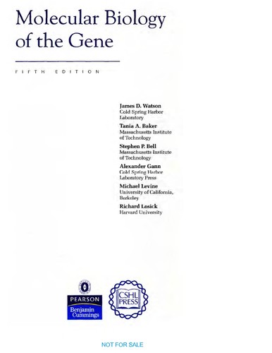 Copertina di Molecular biology of the gene