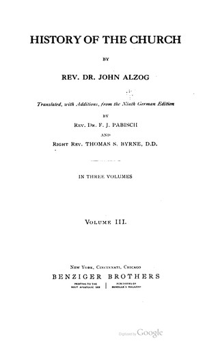 Copertina di History of the church