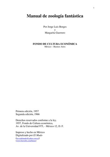 Copertina di Manual de zoología fantástica