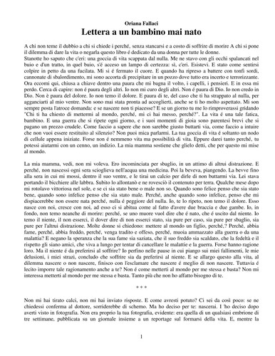 Copertina di Lettera a Un Bambino Mai Nato (Opere Di Oriana Fallaci)