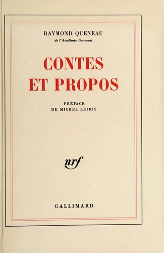 Copertina di Contes et propos