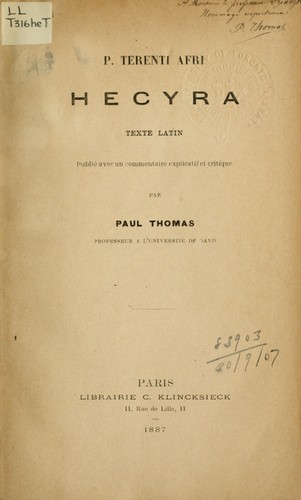 Copertina di Hecyra