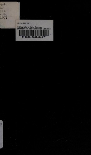 Copertina di Bibliography of Latin American folklore