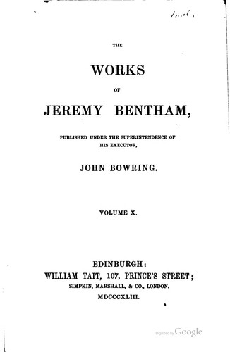 Copertina di The works of Jeremy Bentham