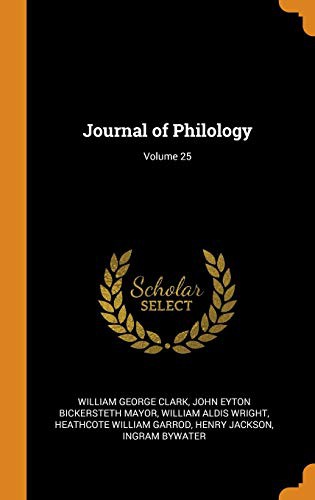 Copertina di Journal of Philology; Volume 25