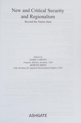 Copertina di New and critical security and regionalism