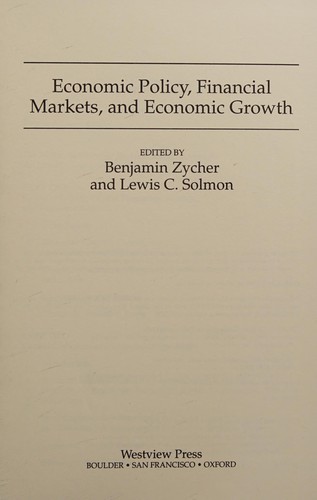 Copertina di Economic policy, financial markets, and economic growth