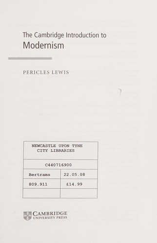Copertina di CAMBRIDGE INTRODUCTION TO MODERNISM