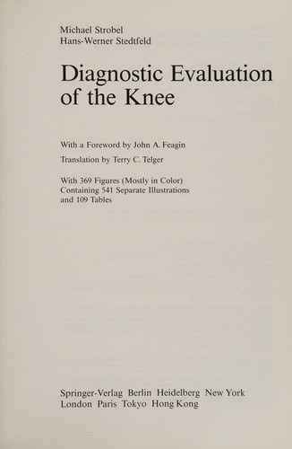 Copertina di Diagnostic evaluation of the knee
