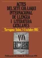 Copertina di Actes del Setè Col·loqui Internacional de Llengua i Literatura Catalanes. Tarragona-Salou, 1985