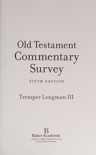 Copertina di Old Testament Commentary Survey
