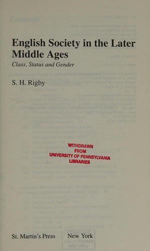 Copertina di English society in the later middle ages