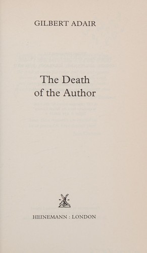 Copertina di The death of the author
