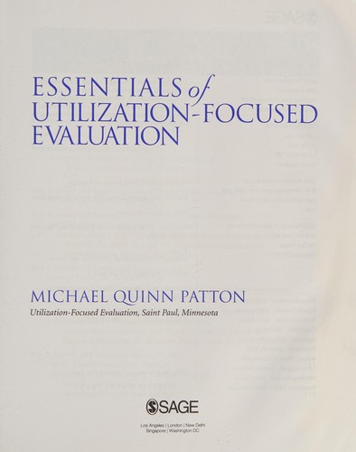 Copertina di Essentials of utilization-focused evaluation
