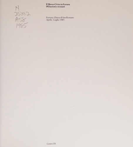 Copertina di Il Museo civico in Ferrara