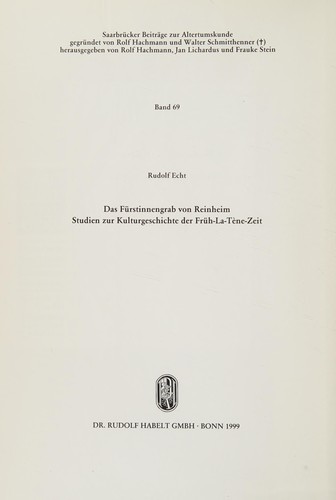 Copertina di Das Fürstinnengrab von Reinheim