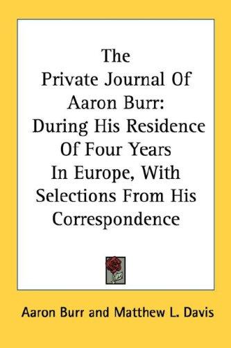 Copertina di Private Journal of Aaron Burr