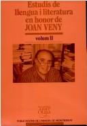 Copertina di Estudis de llengua i literatura en honor de Joan Veny