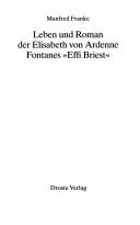 Copertina di Leben und Roman der Elisabeth von Ardenne, Fontanes "Effie Briest"