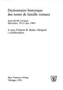 Copertina di Dictionnaire historique des noms de famille romans