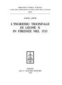Copertina di L' ingresso trionfale di Leone X in Firenze nel 1515