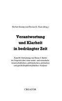 Copertina di Verantwortung und Klarheit in bedrängter Zeit