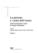 Copertina di La persona e i nomi dell'essere