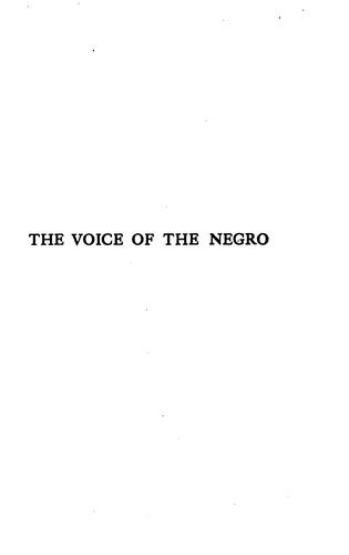 Copertina di The voice of the Negro, 1919