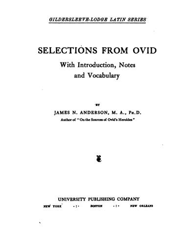 Copertina di Selections from Ovid