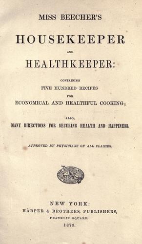 Copertina di Miss Beecher's housekeeper and healthkeeper
