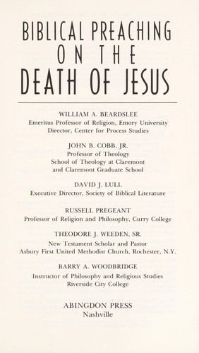 Copertina di Biblical preaching on the death of Jesus