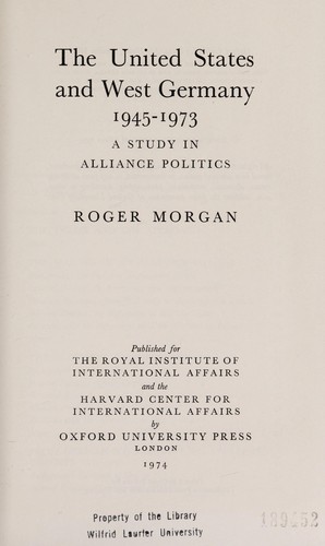 Copertina di The United States and West Germany, 1945-1973