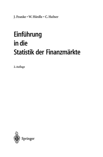 Copertina di Einführung in die Statistik der Finanzmärkte