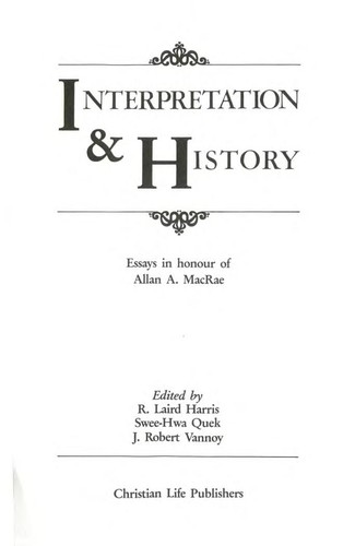 Copertina di Interpretation & history