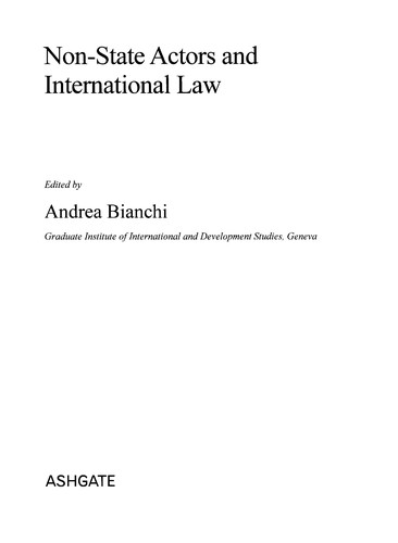 Copertina di Non-state actors and international law