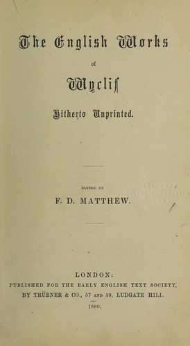Copertina di The English works of Wyclif