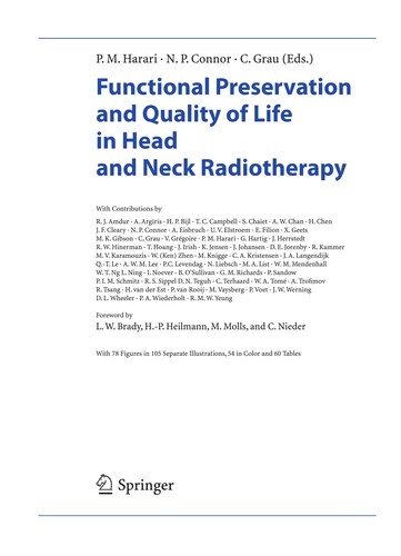 Copertina di Functional Preservation and Quality of Life in Head and Neck Radiotherapy