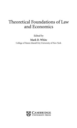 Copertina di Theoretical foundations of law and economics