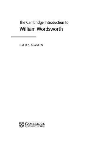 Copertina di The Cambridge introduction to William Wordsworth