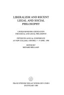 Copertina di Liberalism and Recent Legal and Social Philosophy