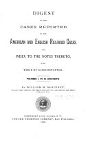 Copertina di The American and English Railroad Cases